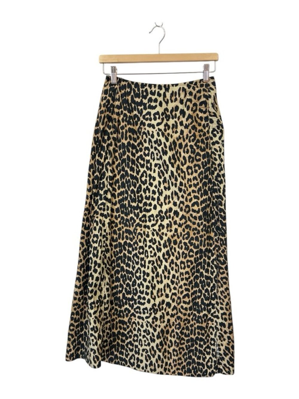 GANNI Poplin Midi Skirt Size 34 US Xs Leopard Print - Picture 5 of 9